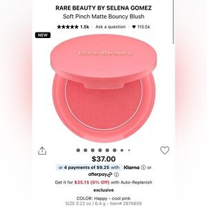 Rare Beauty Soft Pinch Matte Bouncy Blush SHADE HAPPY